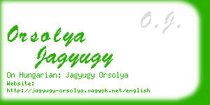 orsolya jagyugy business card